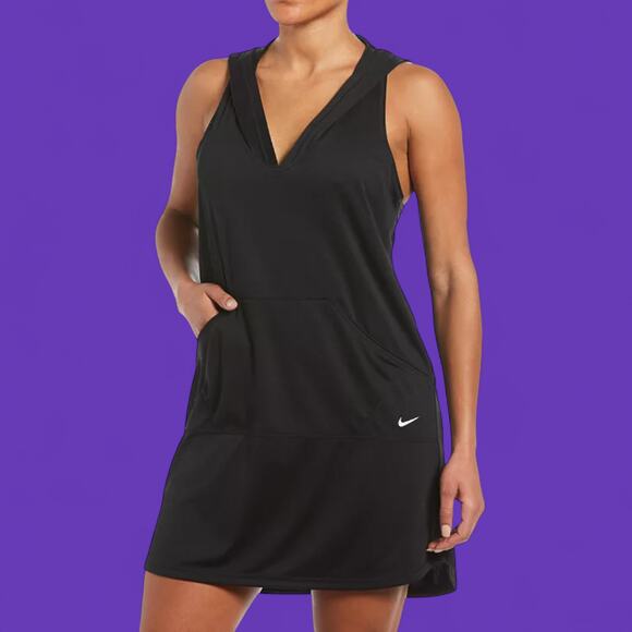 NIKE Essential Hooded Swim Cover-Up Dress - Size Large - Picture 2 of 13